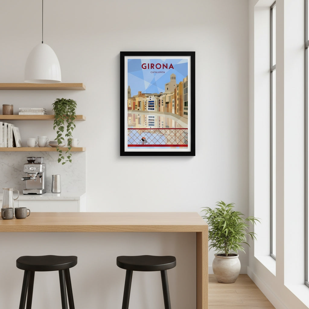 Girona: The Eiffel Bridge - Cycling Art Print