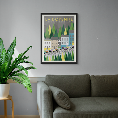 Liege Bastogne Liege Monuments Framed Cycling Art Print 