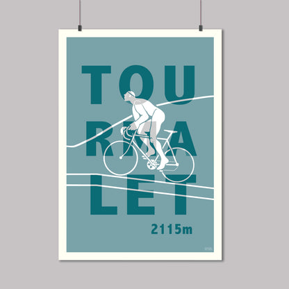 A print of the Giant monument found at the top of Col du Tourmalet cycling climb in the Pyrenees.